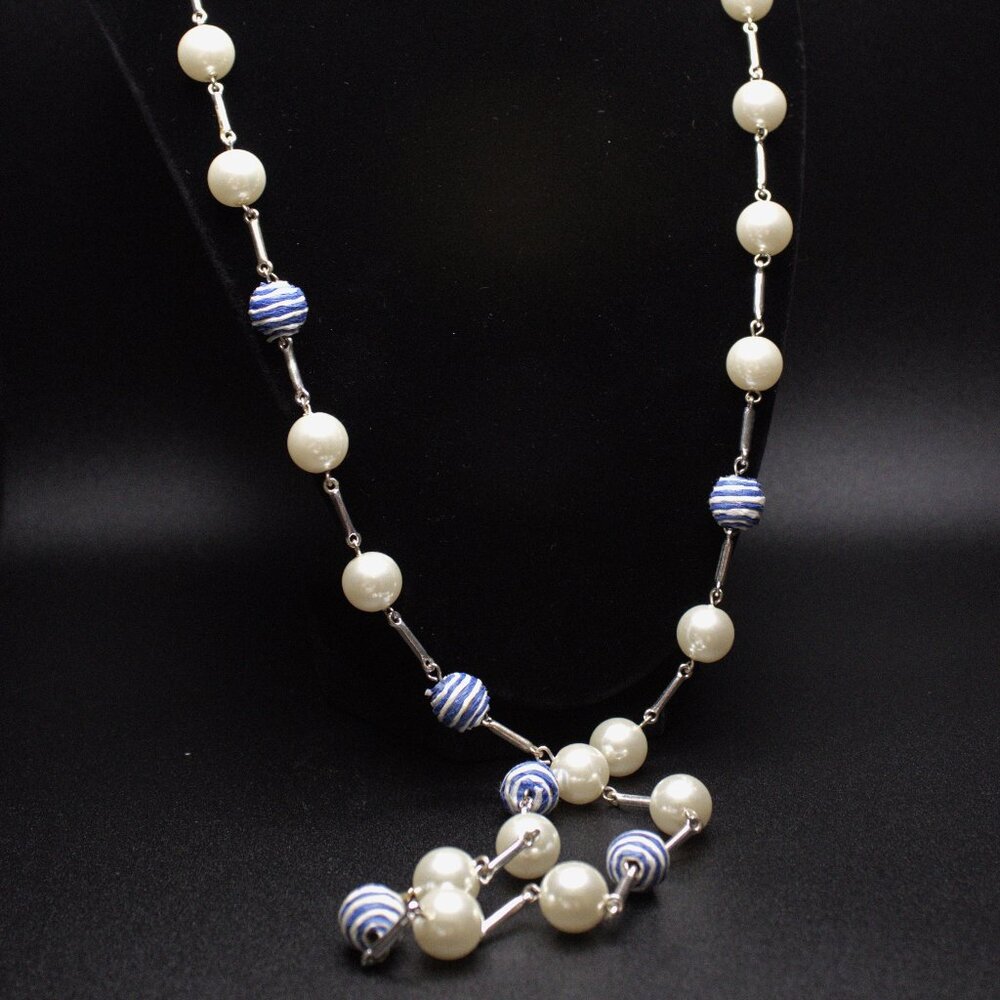 35" Vintage Liz Claiborne Paper Beads Necklace